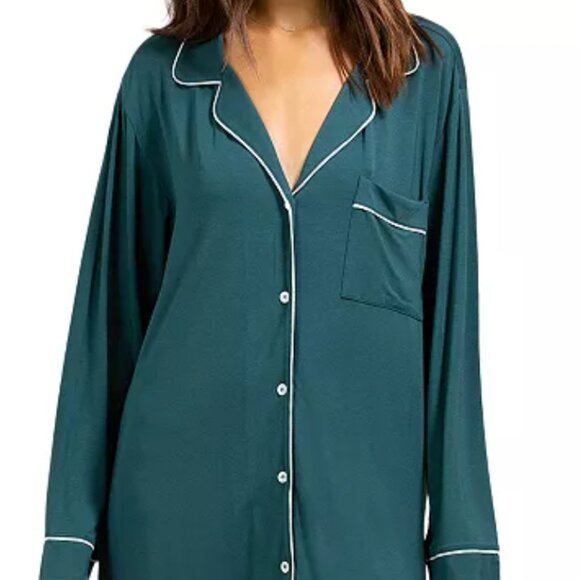 Eberjey Gisele Sleep Shirt top dress green teal Pajamas PJ sz large - Picture 1 of 4